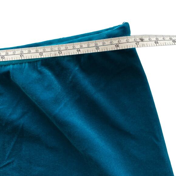 Grace Elements Simply Perfect Teal Soft Velvet Ruffle Hem Knee Length Skirt : 12 - Picture 11 of 12